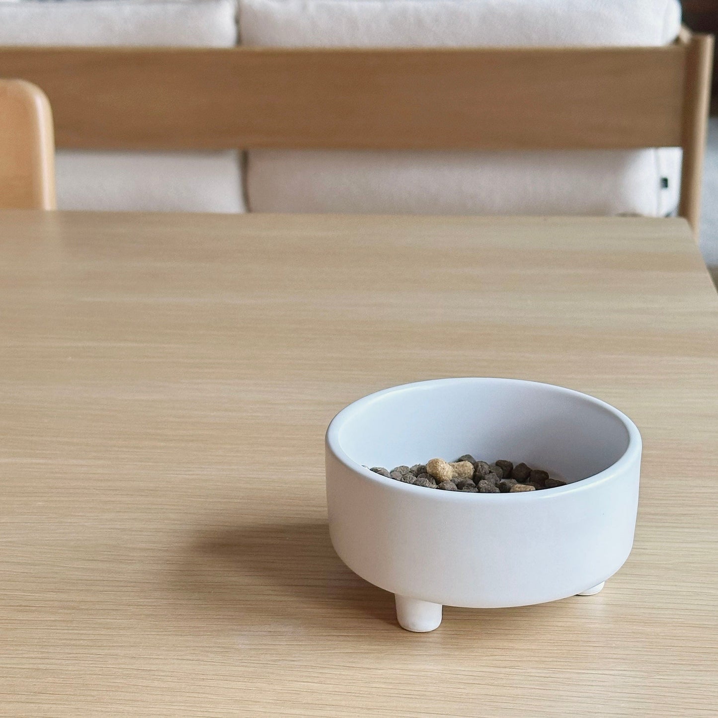 Uplift Ceramic Dog Bowl in Matte White