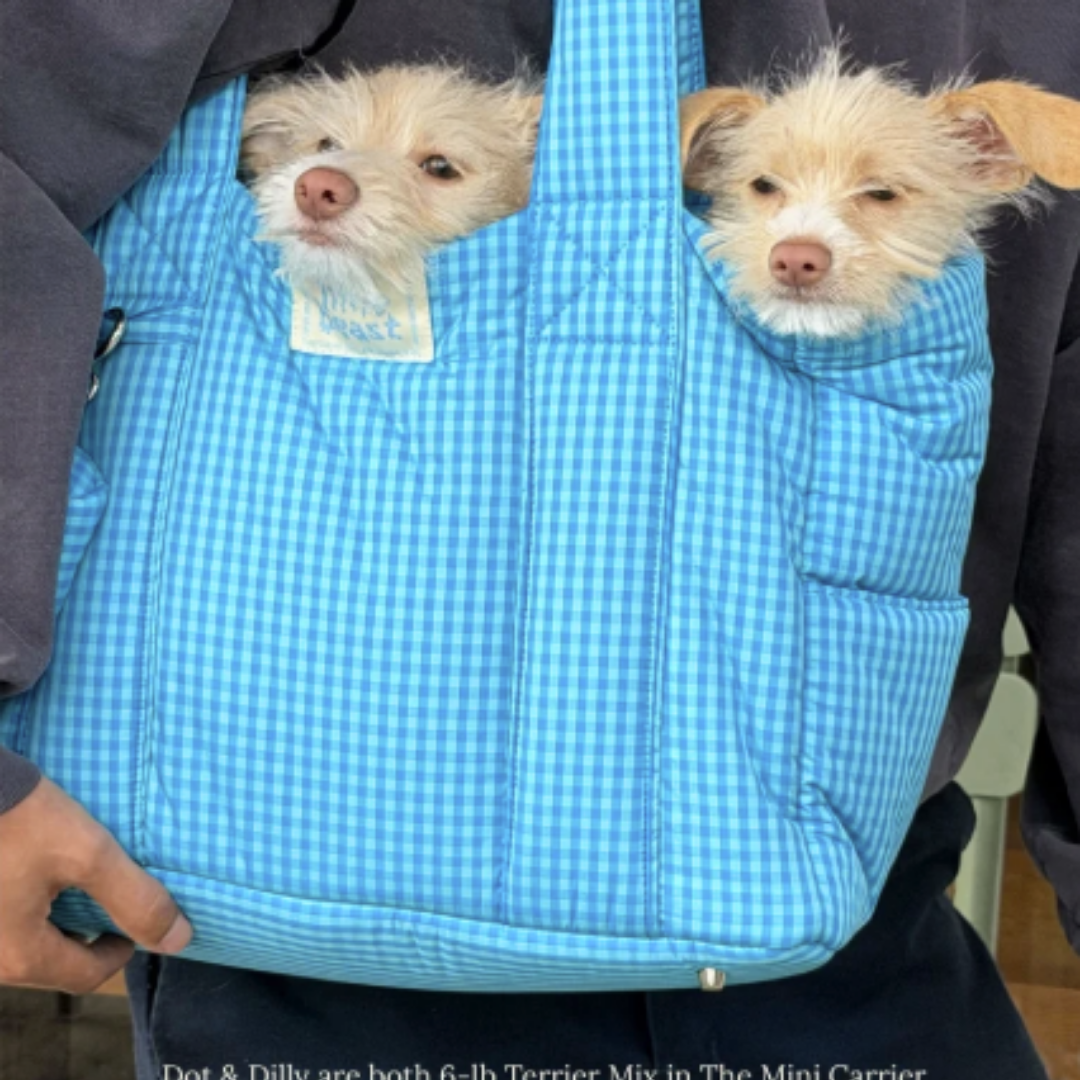 The Little Beast Mini Dog Carrier - Ocean Breeze Checkerbox
