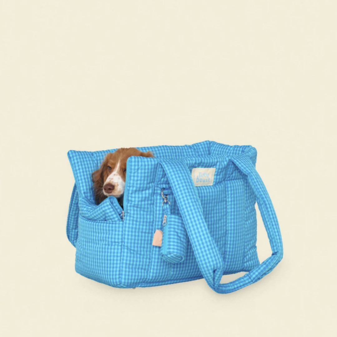 The Little Beast Mini Dog Carrier - Ocean Breeze Checkerbox