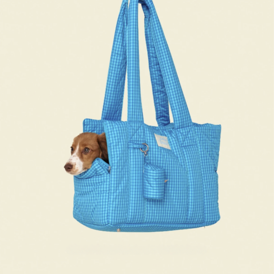 The Little Beast Mini Dog Carrier - Ocean Breeze Checkerbox