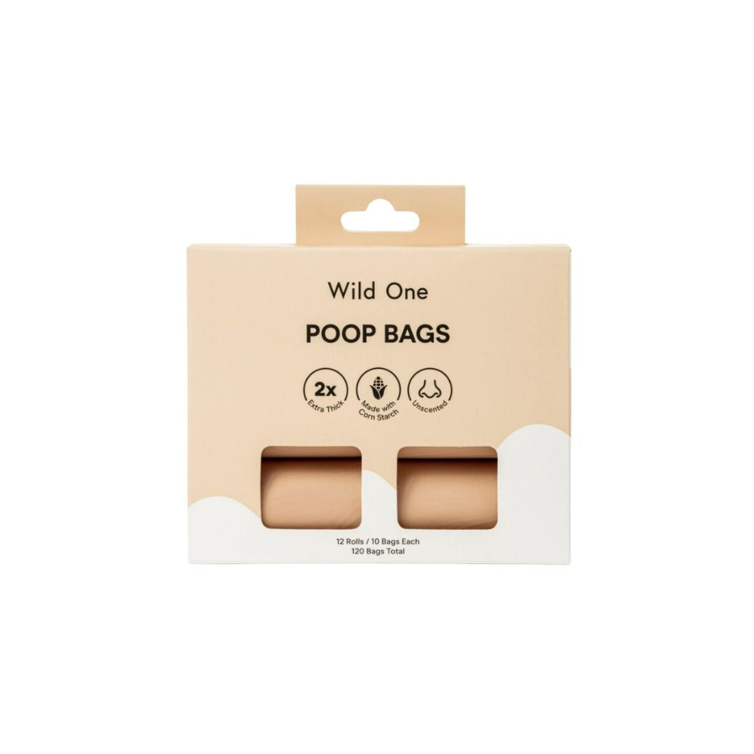 Eco-Friendly Poop Bags in Tan - 12 Rolls (120 Bags)