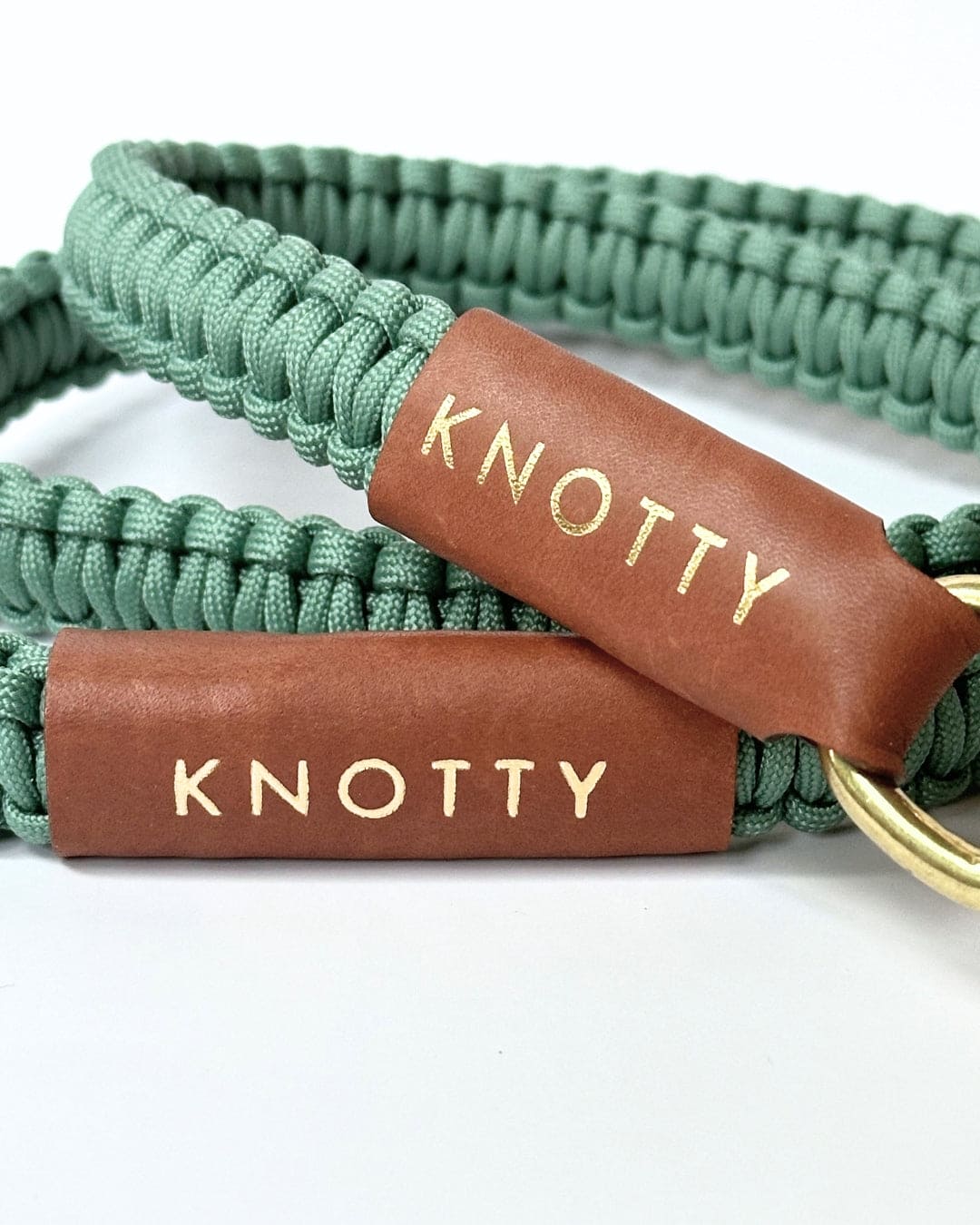 Braided Knotty Dog Leash in Mint