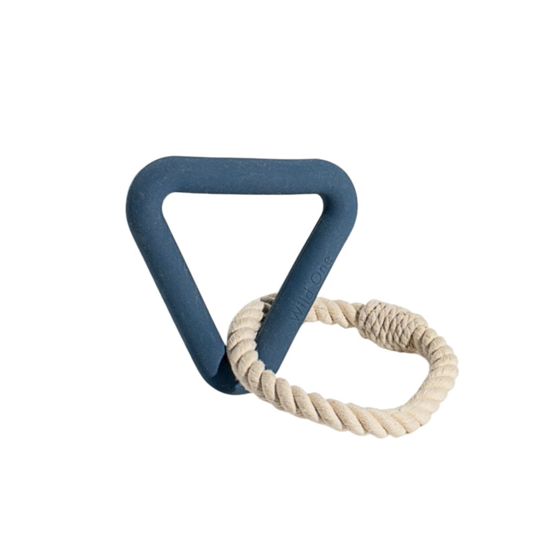 Triangle Tug Dog Chew Toy in Navy