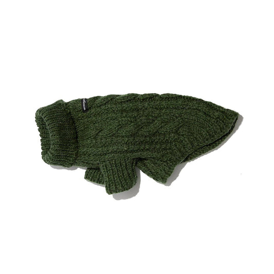 Fisherman Dog Sweater in Green