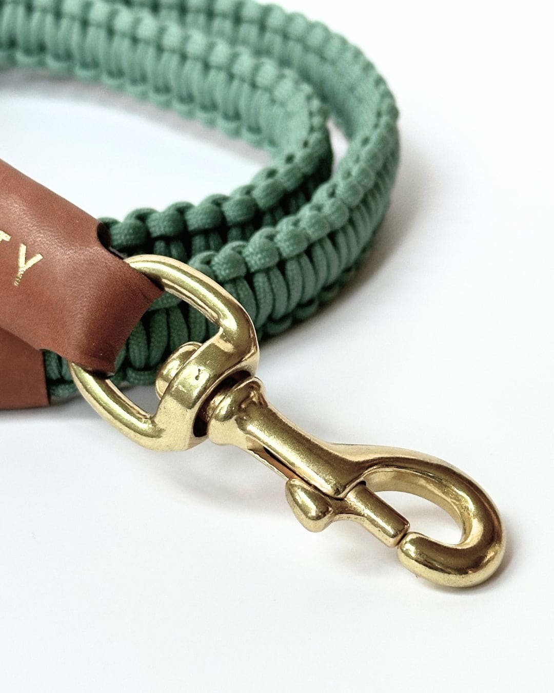 Braided Knotty Dog Leash in Mint