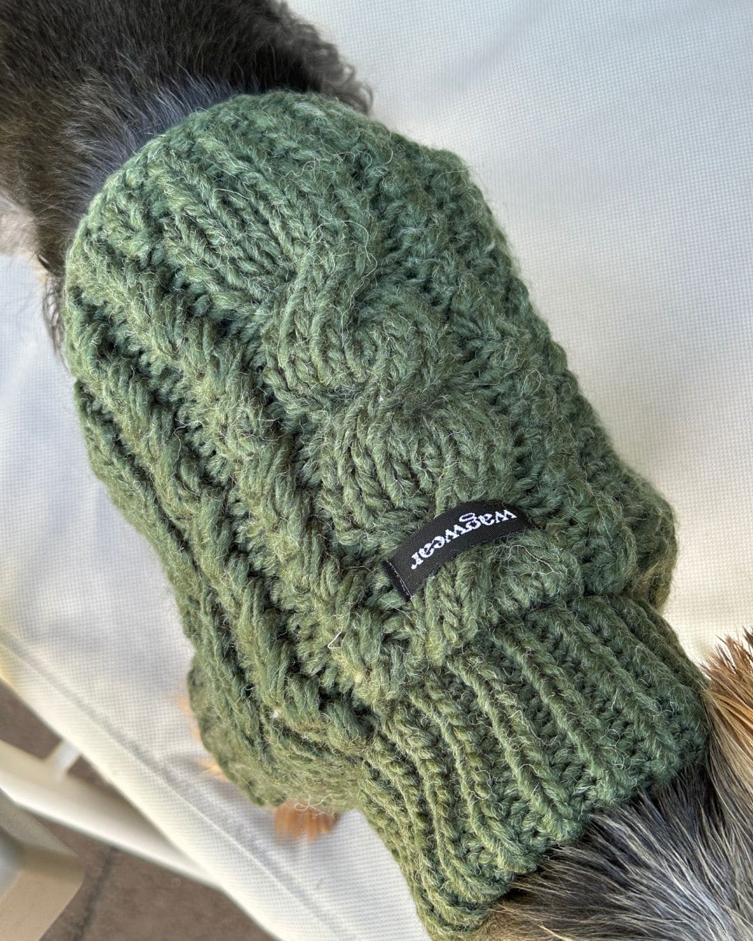 Fisherman Dog Sweater in Green