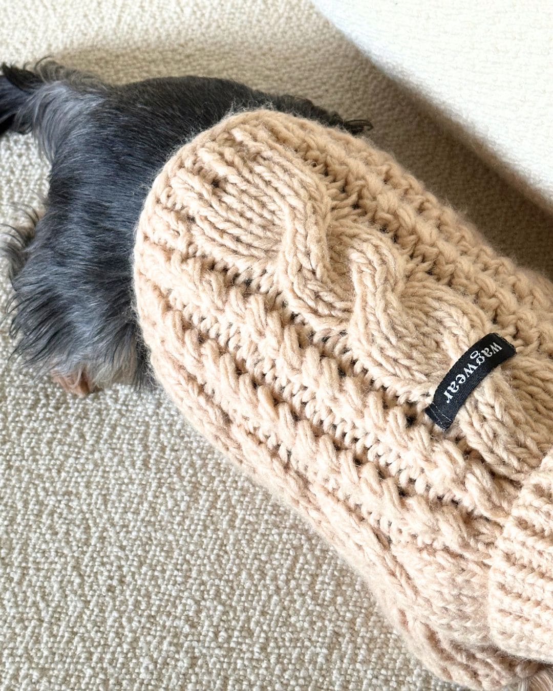 Fisherman Dog Sweater in Cream