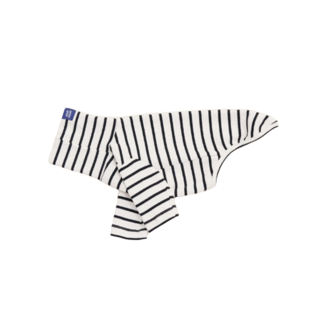Café in Paris Black Striped Sweatshirt in White