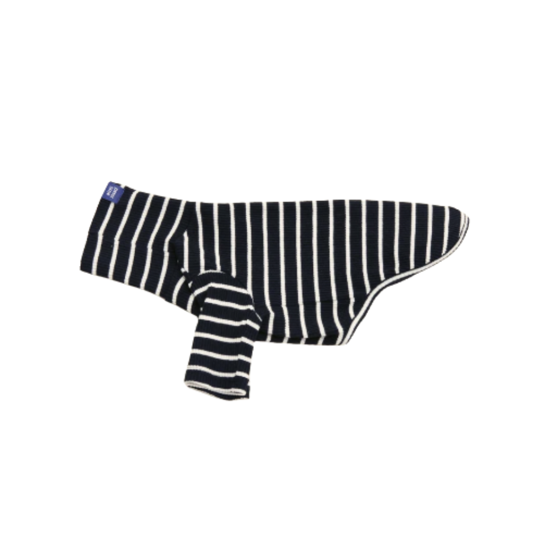 Café in Paris White Striped Sweatshirt in Black